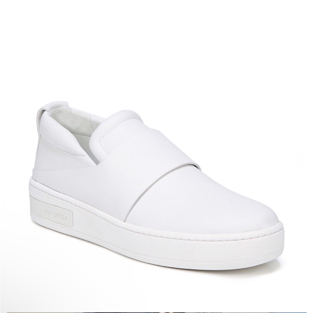 Via Spiga Leather Ryder Slip On Sneakers